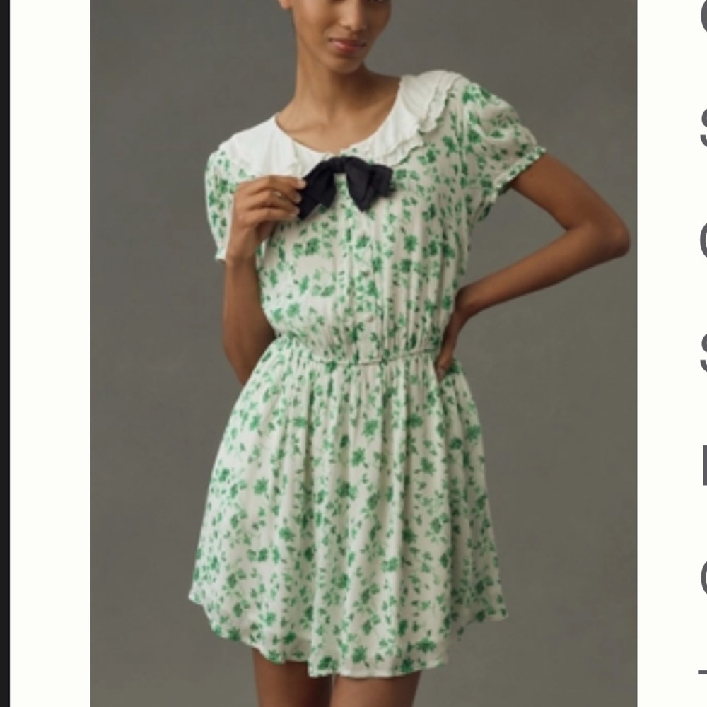 MAEVE SHORT-SLEEVE COLLARED MINI DRESS from Anthropologie